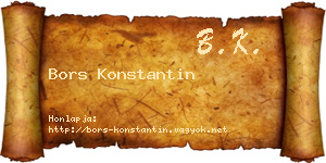 Bors Konstantin névjegykártya